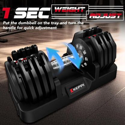 Adjustable Dumbbells Set, 25lb/55lb with Anti-Slip Metal Handle