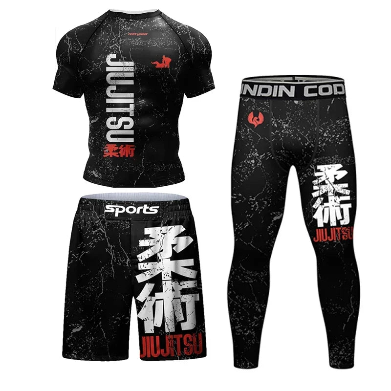Jiu Jitsu  MMA T-shirt +Pants For Men