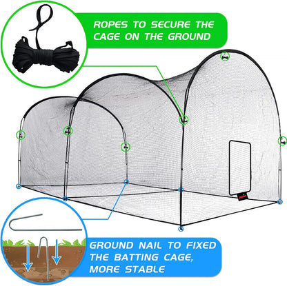 Batting Cage Baseball Softball - 22FT Heavy Duty Steel Frame
