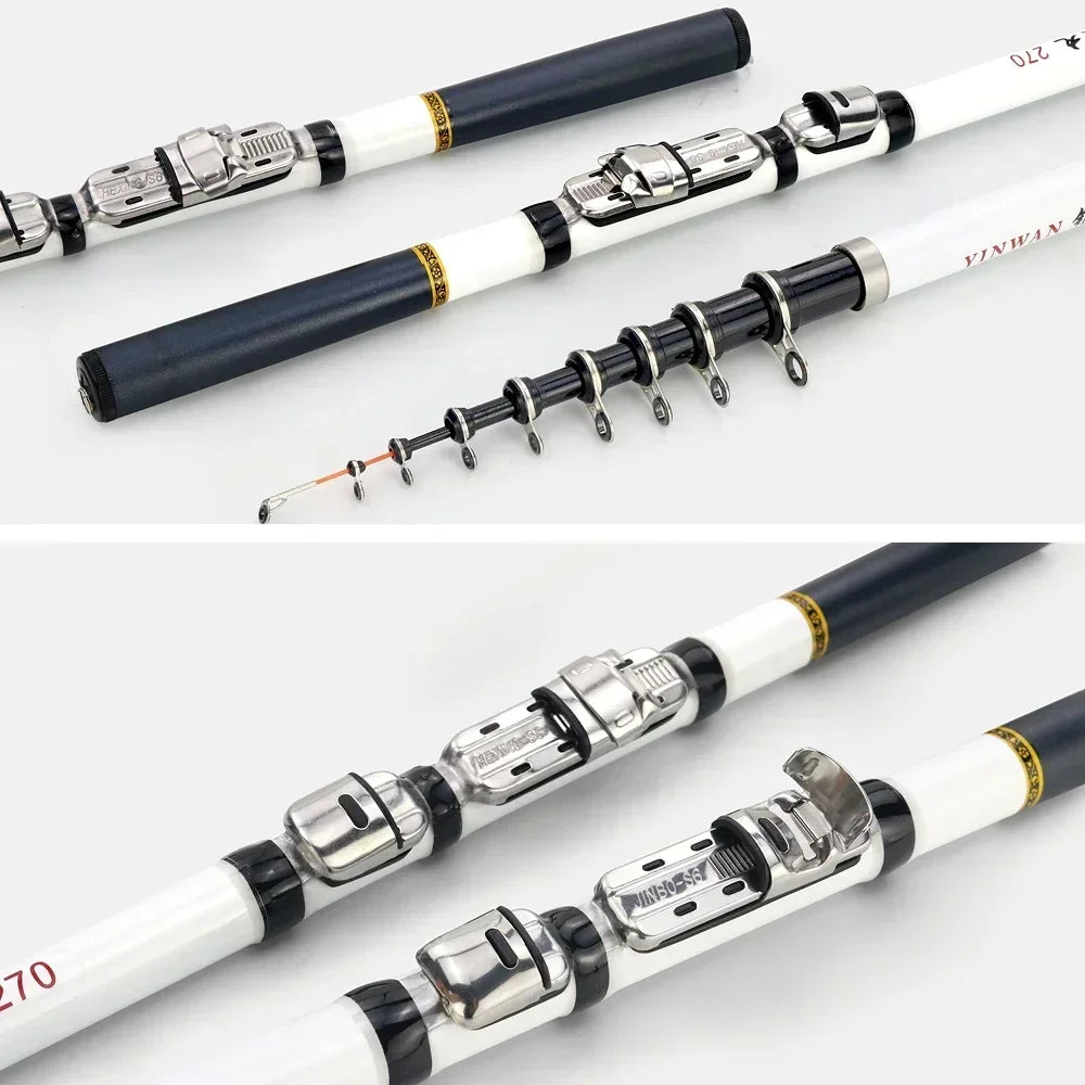 Carbon Fiber Spinning Fishing Rod Telescopic Mini Pole