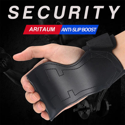 Double Layer Leather Wrist Strap for Deadlift and Powerlifting