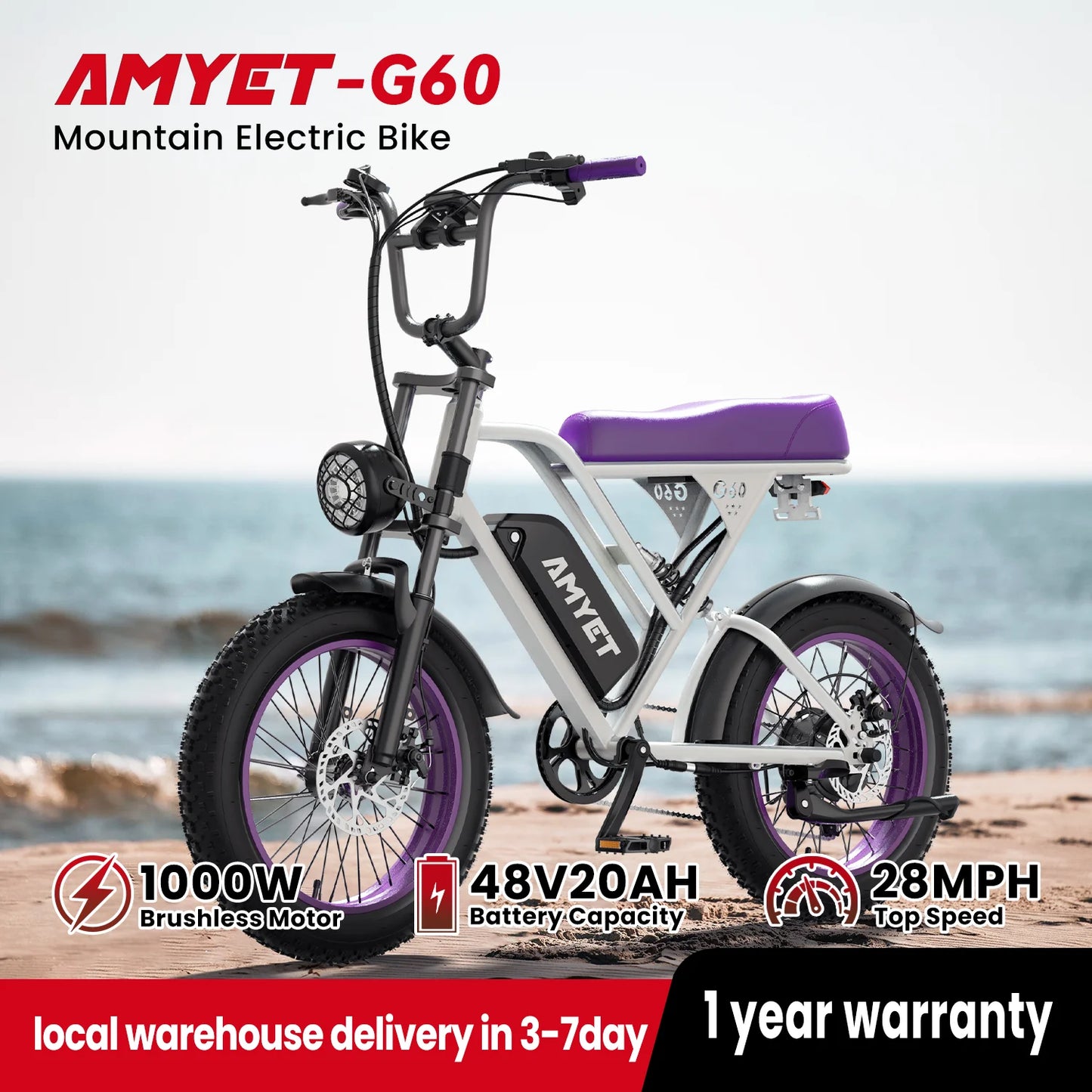 Adults Electric Bike 1000W Motor 48V 20AH 20“ Tire
