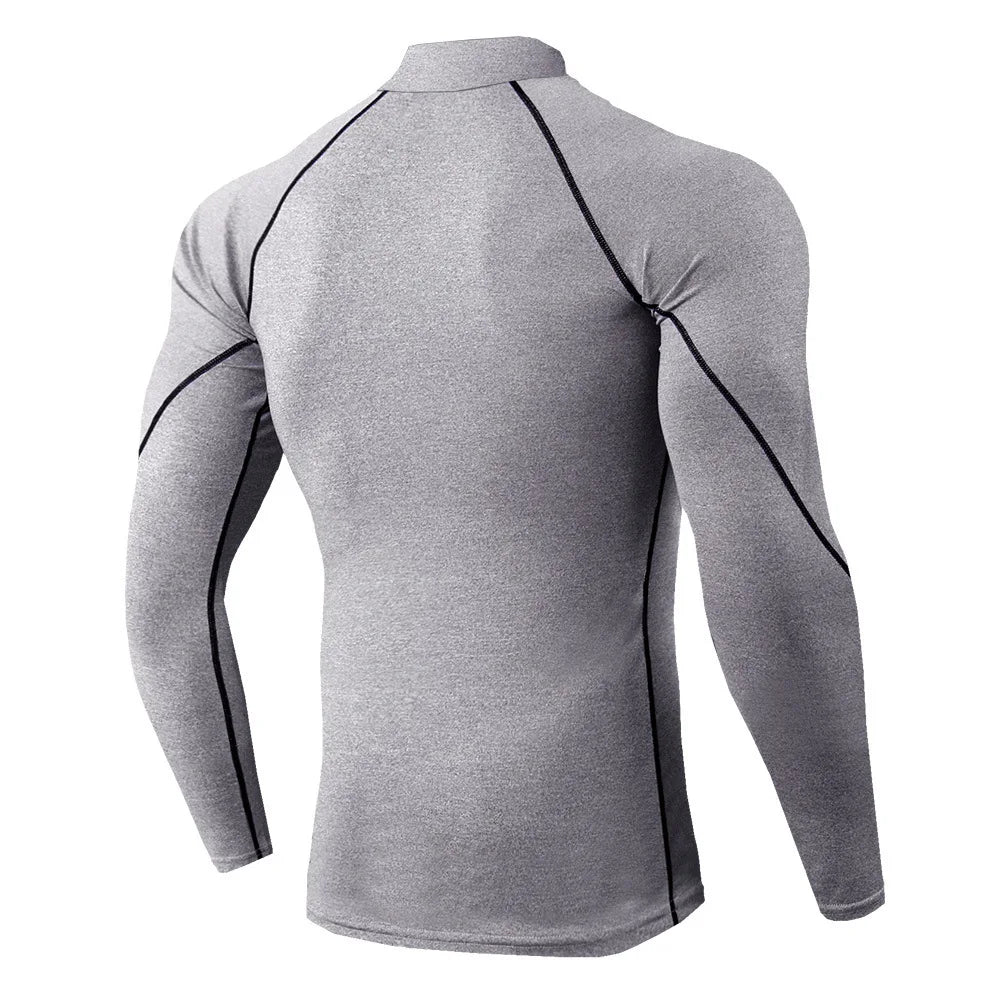 Men Running T shirt Quick Dry Bodybuilding Long Sleeve Compression Top