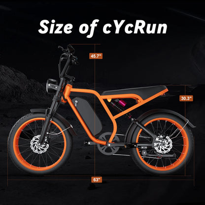 Electric Bike Motor, 32MPH Top Speed, 80-Mile Range, Removable Battery