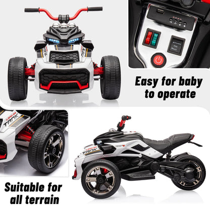 Kids ATV, 3 Wheeler Motor Tricycle Rechargeable Battery-Powered