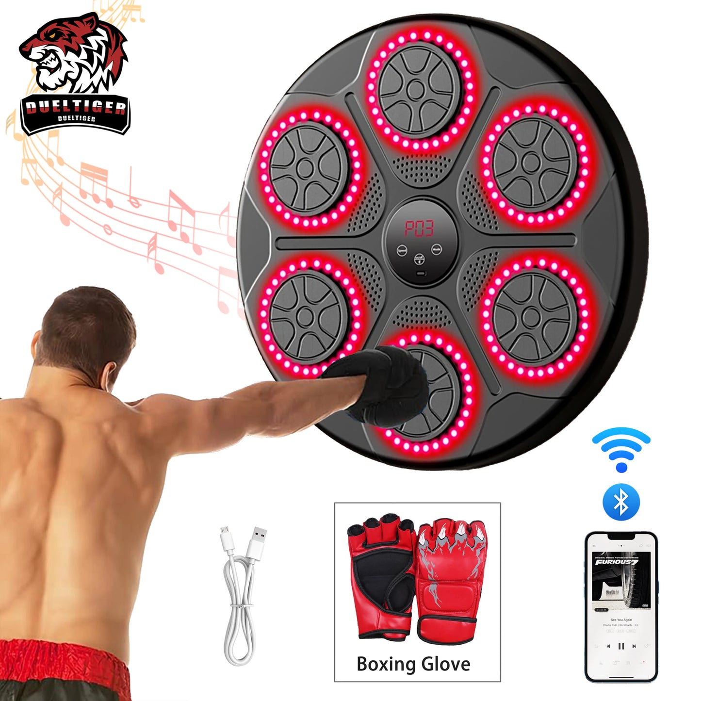 New Smart Bluetooth Wall Mounted Music Boxing Trainer