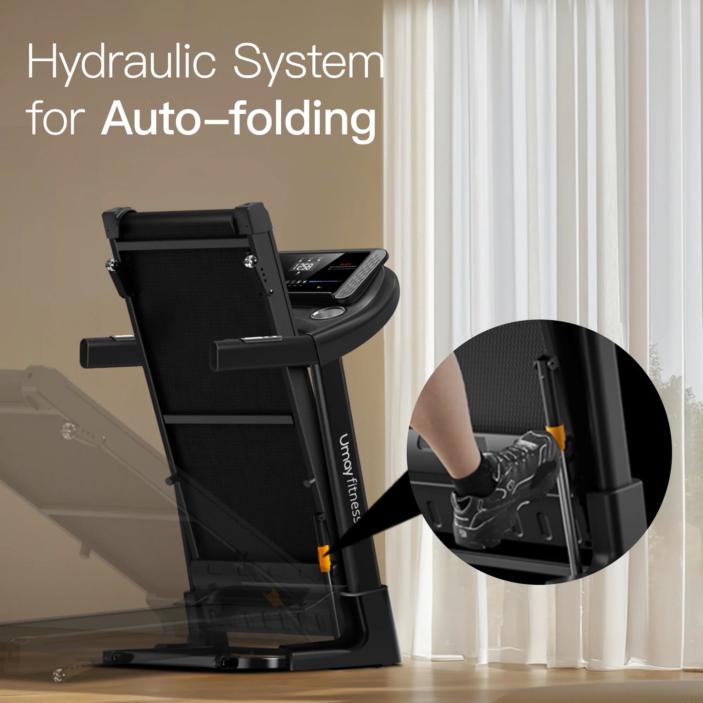 Home Folding Incline Treadmill with Pulse Sensors, 3.0 HP