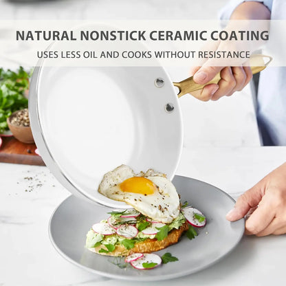 Non Stick - Ceramic Cookware Set with Cooking Utensils