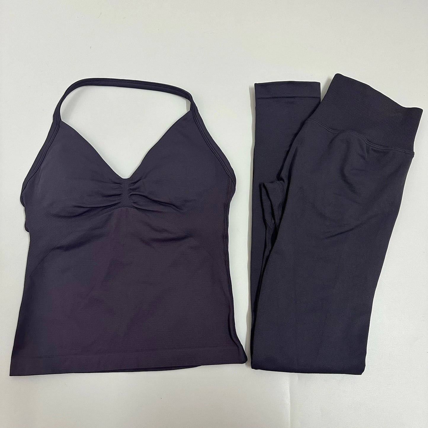 Women Backless Tank Tops High Waist Scrunch Gym Suit