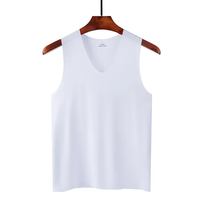 Men  Silk Tank Top Sports Fit