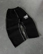 Letter Patch Retro Double Layer Design Baggy  Waist Jogging Pants