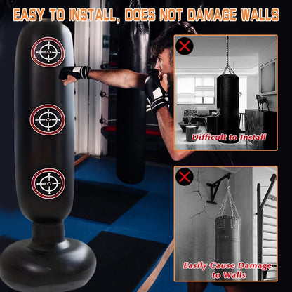 Punching Bag with Stand ,Inflatable Freestanding Heavy Boxing Bag
