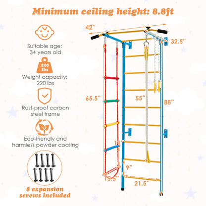5 in 1 Kids Indoor Wall Gym For Home