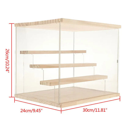 Clear Acrylic Display Case Countertop Box Organizer Stand Dustproof Showcase