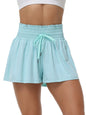 Women's 2-in-1 High Waist Running Shorts with Elastic Waist Drawstring