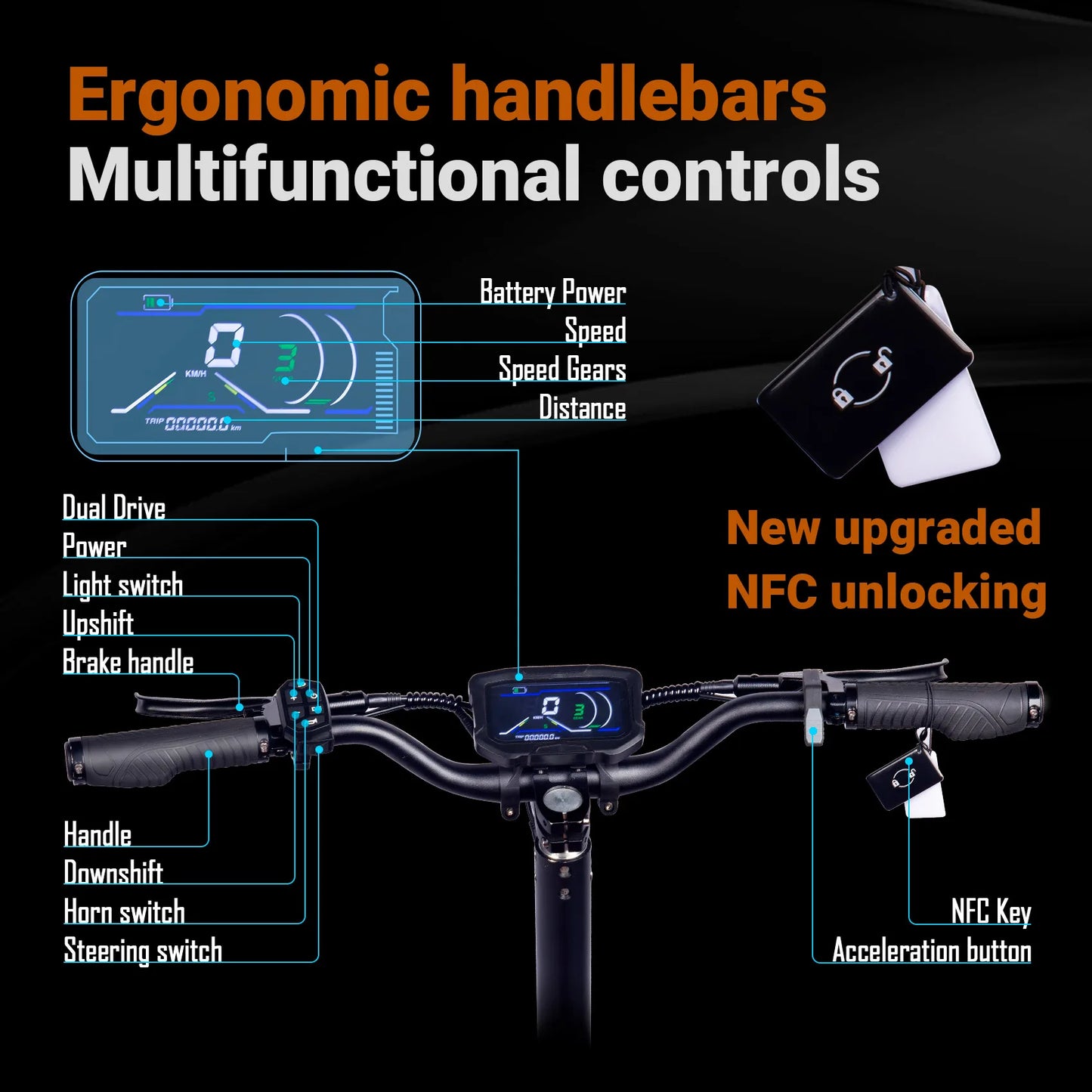 Upgraded NFC Unlocking LCD X5 6000W Dual Motor Eelectric Scooter