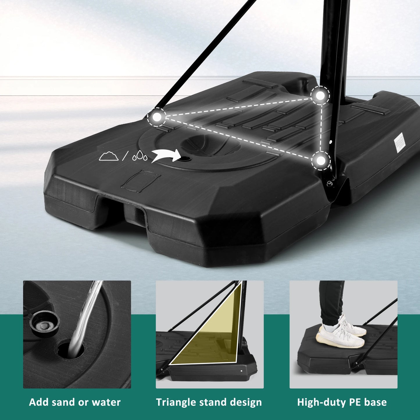 Portable Basketball Hoop 44 inch Adjustable 7 ft. 6 in..10 ft.