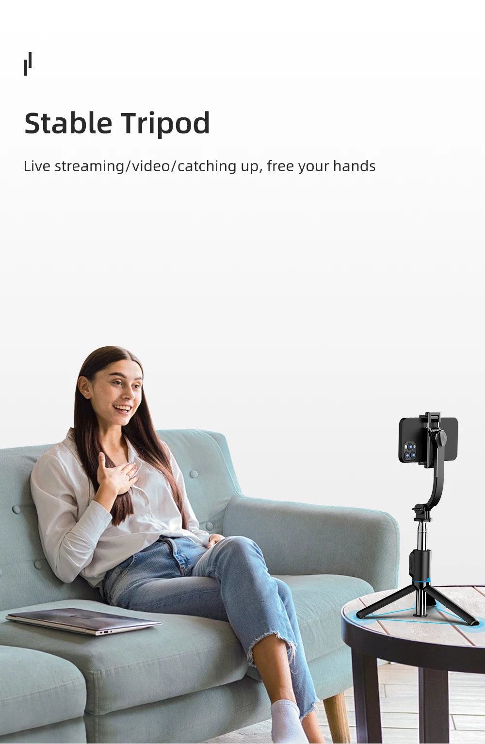 Telescopic Selfie Stick Tripod  For iPhone Android
