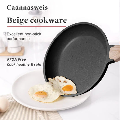 Nonstick Kitchen Cookware  (Classic Black, 20 Piece Grill Griddle Set)