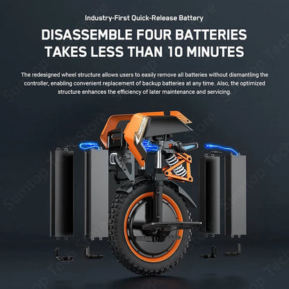 V14 Electric Unicycle 70km/h Speed High Torque