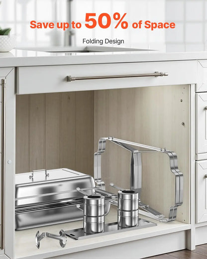 Stainless Steel Chafer with 4 Full Size Pans, with Lid