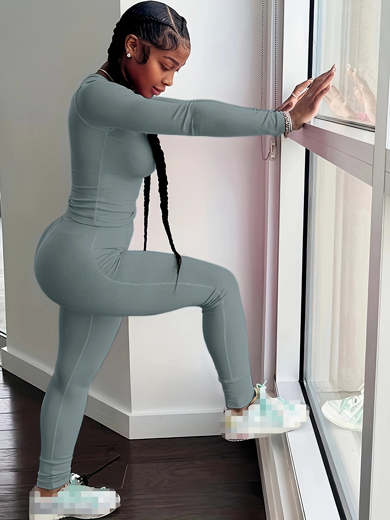 Women Clothing Long sleeves  and Leggings Set Exercise wear