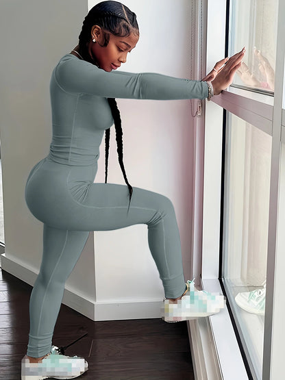 Women Clothing Long sleeves  and Leggings Set Exercise wear