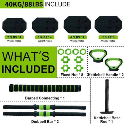 66lbs/88lbs  Adjustable Kettlebell Dumbbell  Push up Stand for GYM Home
