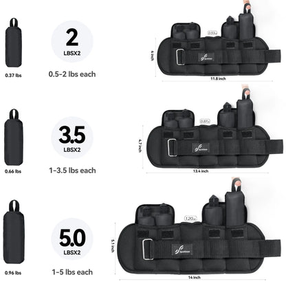 Sportneer Adjustable Wrist and ankle weights 1-10lbs Gym Fitness