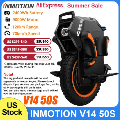 V14 Electric Unicycle 70km/h Speed High Torque