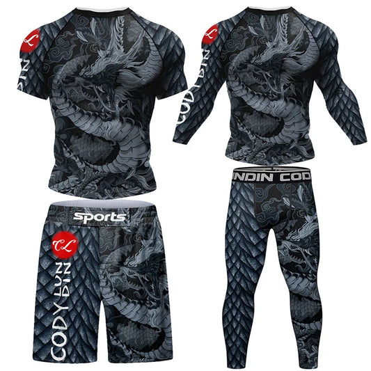 Mma Shorts  Jiu Jitsu T-shirt Pant Sets