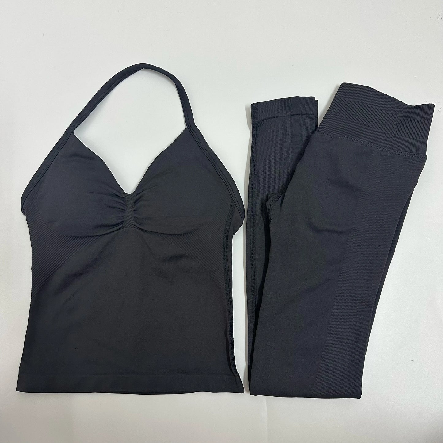 Women Backless Tank Tops High Waist Scrunch Gym Suit