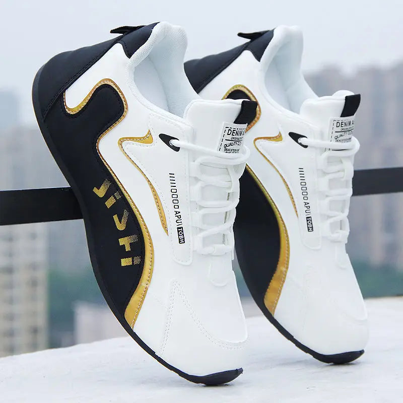 mens leather sport running shoe