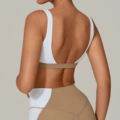 Yoga Bra - Color Block Backless Sports Top Quick-Dry