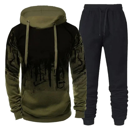 Men's Camouflage Sporty Suit (Jacket + Pants) Set - 3D Ink Printing