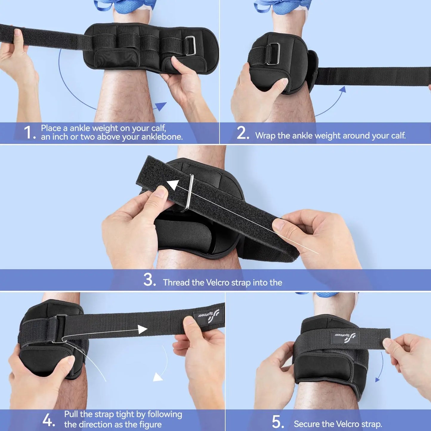 Sportneer Adjustable Wrist and ankle weights 1-10lbs Gym Fitness