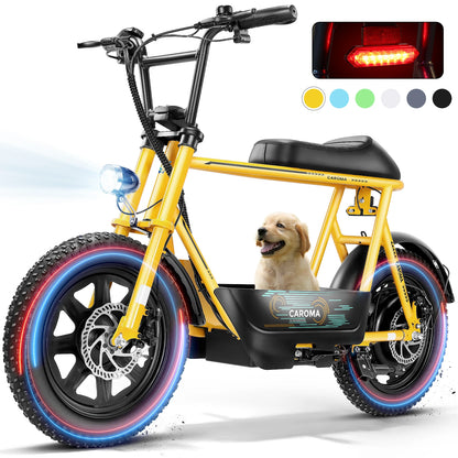 16" Fat Tire for All-Terrain, Commuter Ebike ,Carry Basket