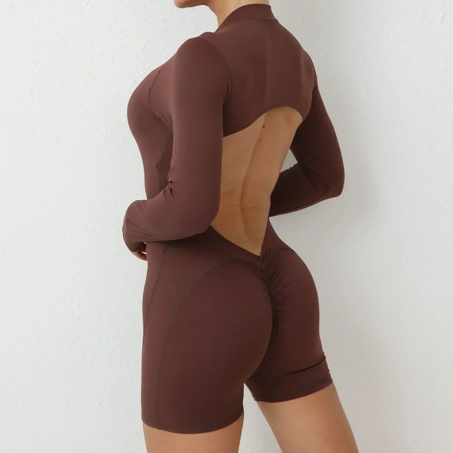 Seamless Yoga Zipper Jumpsuits Sports Fitness Beauty