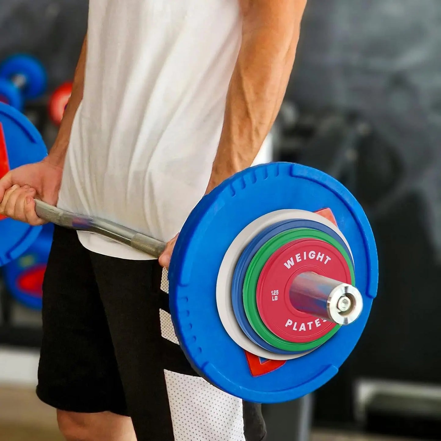 Rubber Coated Strength Training Barbell Lifting Bumper Plates