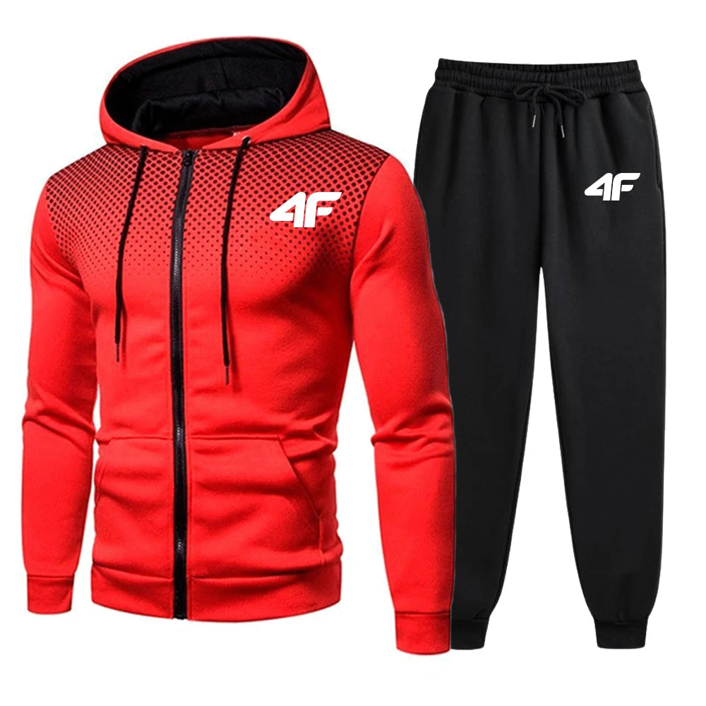 Men's 2 Piece Set Daily Hooded Sweatsuit