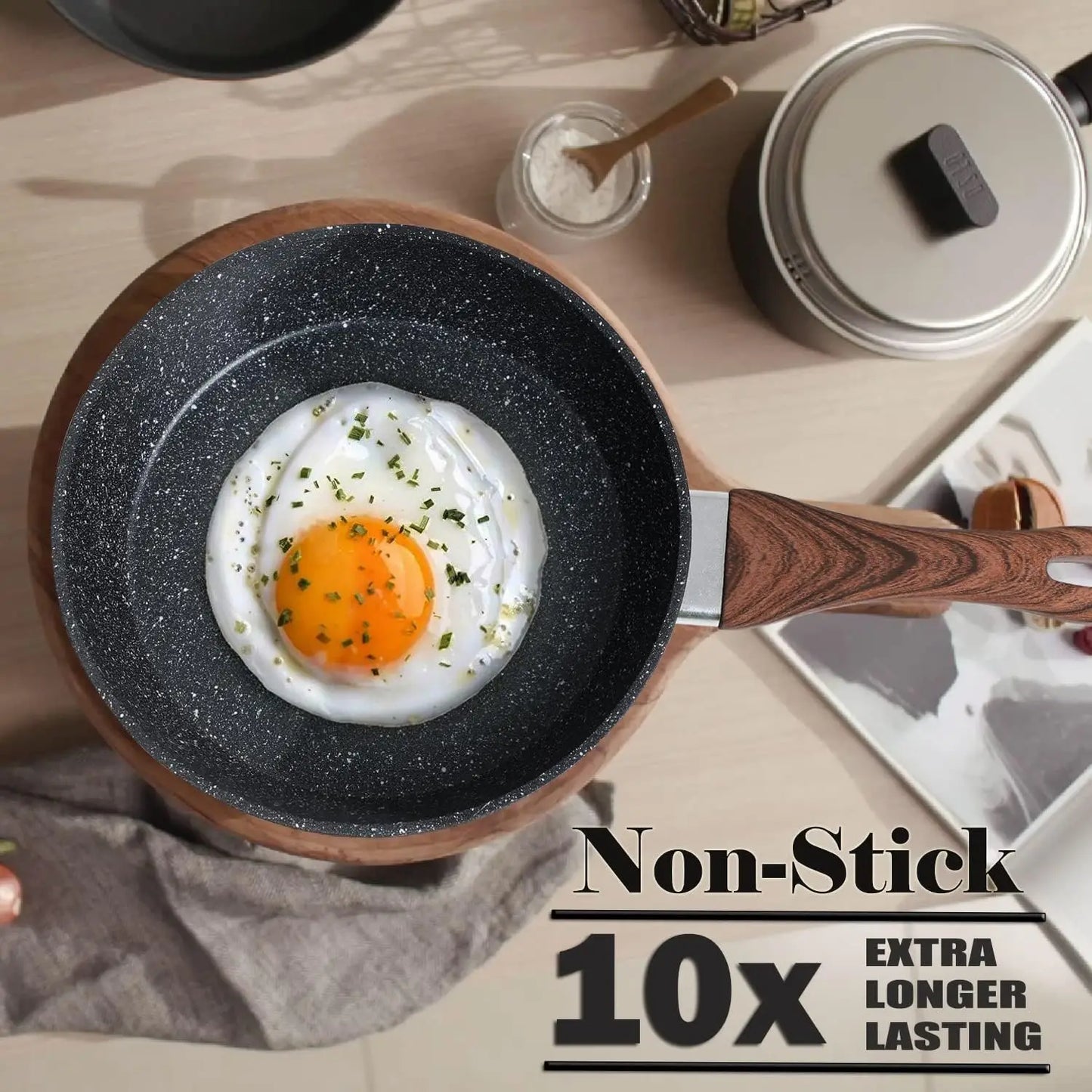 - 30 Piece Black Granite Cooking Pans Set, Non Stick