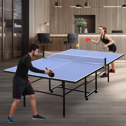 9ft Mid-Size Table Tennis Table Foldable & Portable