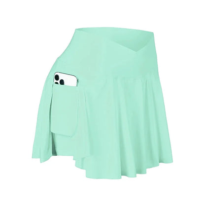 Womens Tennis Skirt with Pockets, High Waisted