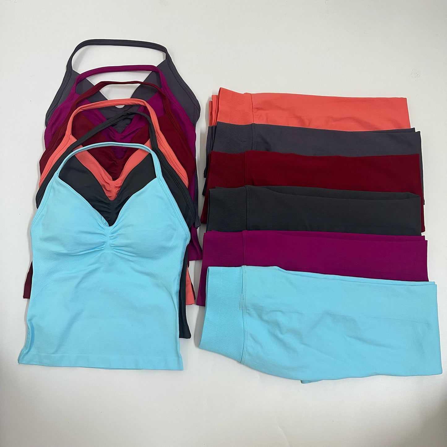 Women Backless Tank Tops High Waist Scrunch Gym Suit