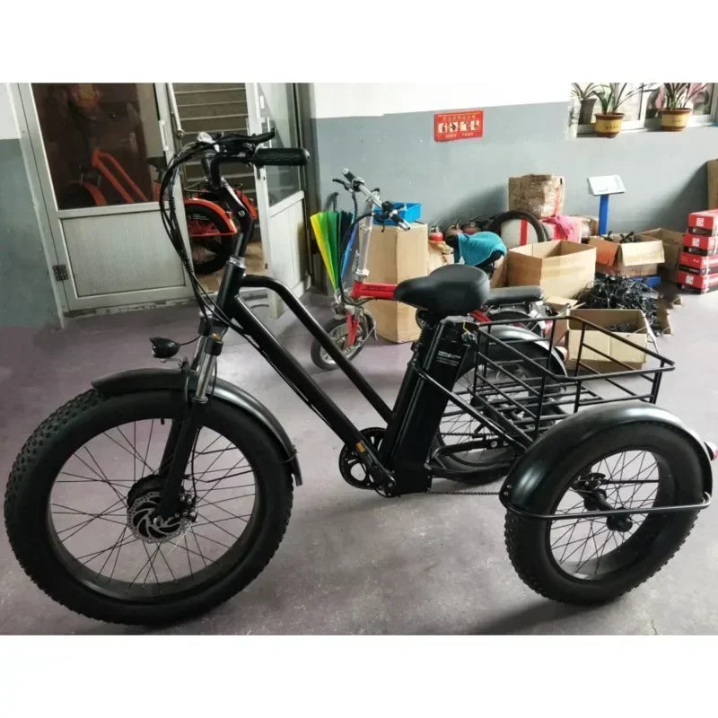 Electric Bicycle 3-wheel Electric Tricycle with Storage Basket