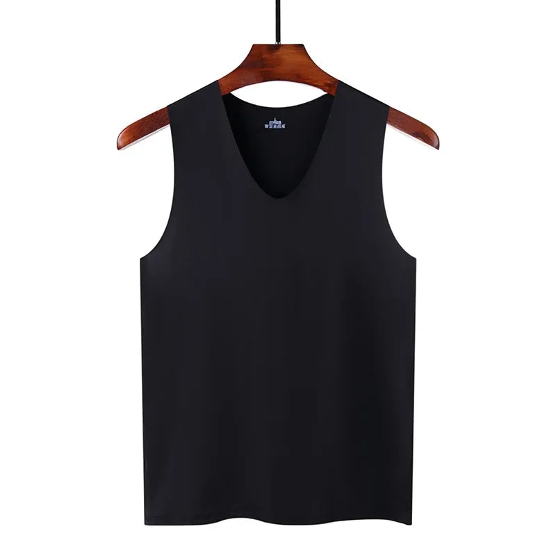 Men  Silk Tank Top Sports Fit