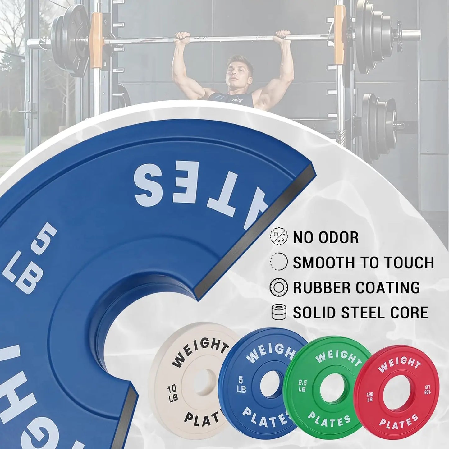 Rubber Coated Strength Training Barbell Lifting Bumper Plates