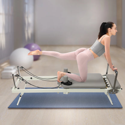 Foldable Pilates Reformer Machine, Multifunctional