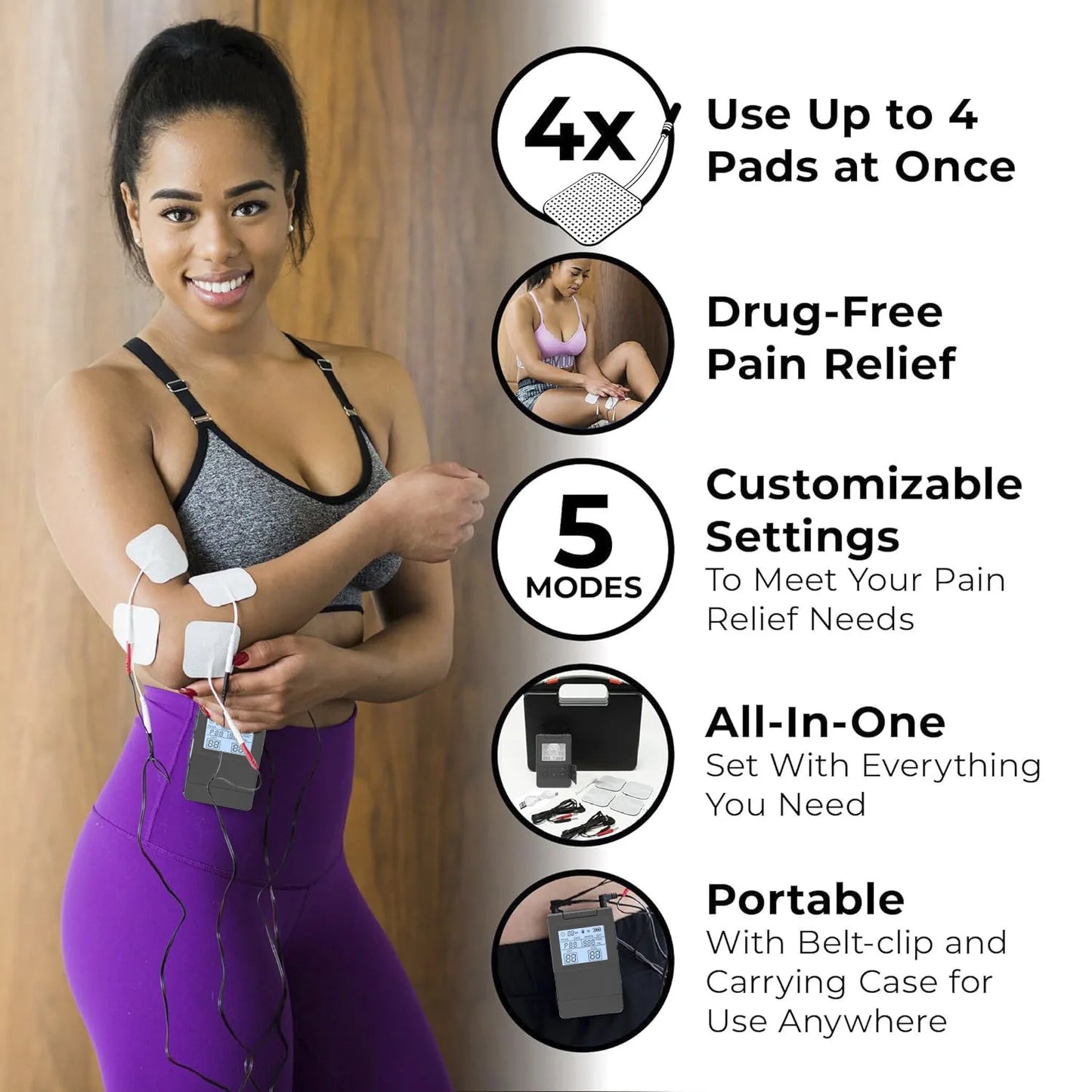 Electric Muscle Therapy Stimulator High-Frequency Adjustable Body Massage