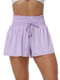 Women's 2-in-1 High Waist Running Shorts with Elastic Waist Drawstring